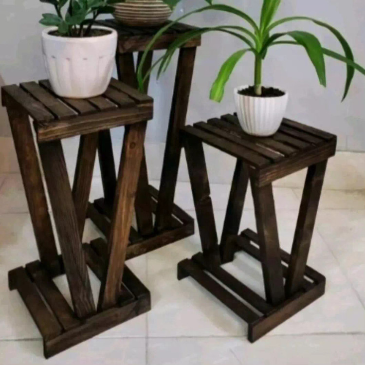استند گلدان چوبی ( پایه گلدانی )