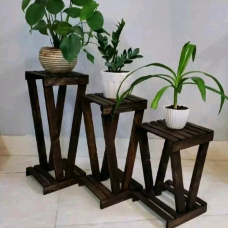 استند گلدان چوبی ( پایه گلدانی )