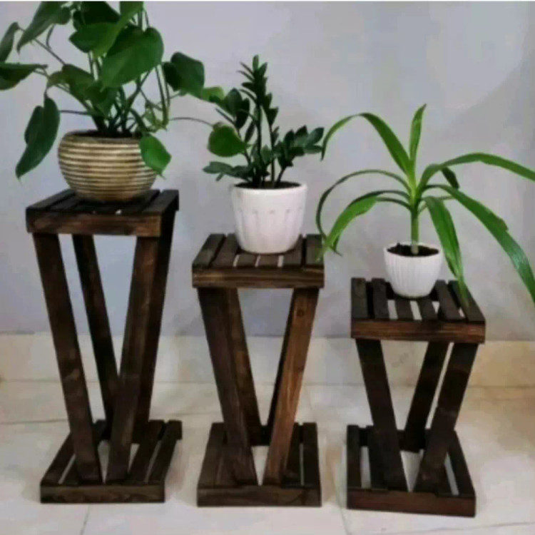 استند گلدان چوبی ( پایه گلدانی )