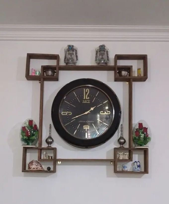 شلف دیواری جا ساعتی