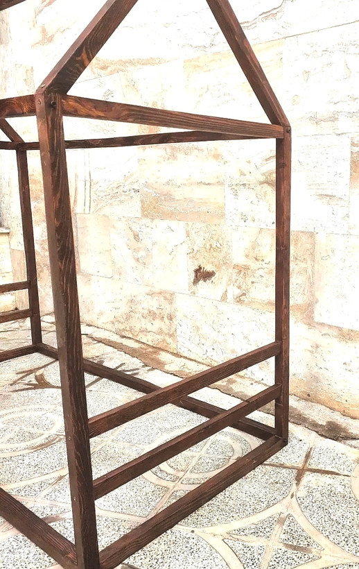 تخت چوبی نوجوان طرح خانه ( کلبه )
