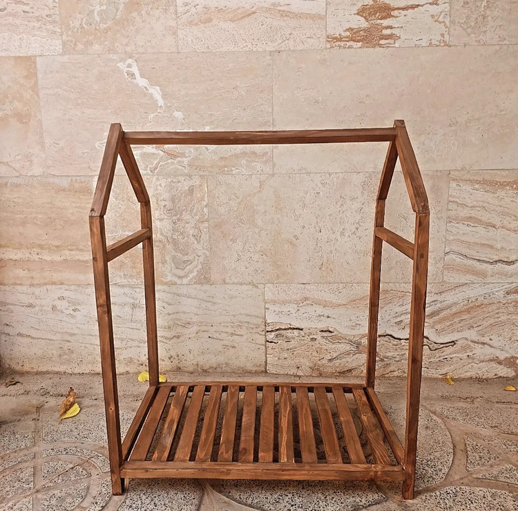 رگال چوبی کودک طرح کلبه