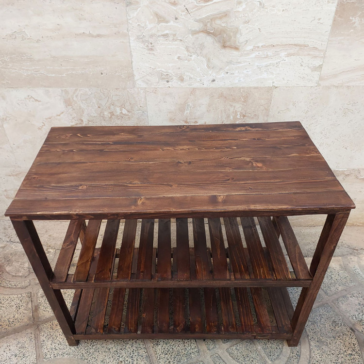 میز بار چوبی ( کنسول سه طبقه )